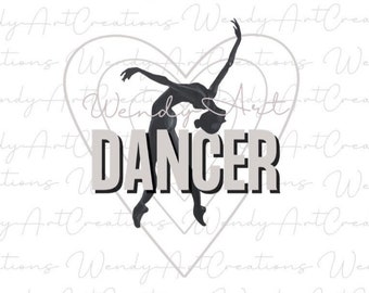 Ballerina Dancer SVG, PNG, JPG, Dance Art (Digital Download)