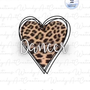 Dancer Leopard Heart SVG, Ballerina leopard heart Svg, Sublimination Design, dance PNG, Ballet Svg, ballet dance Svg, Cricut, Love Dance Svg