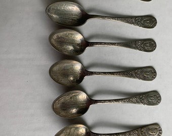 1898 World's Fair souvenir spoons-Set of 6 Silver Plated