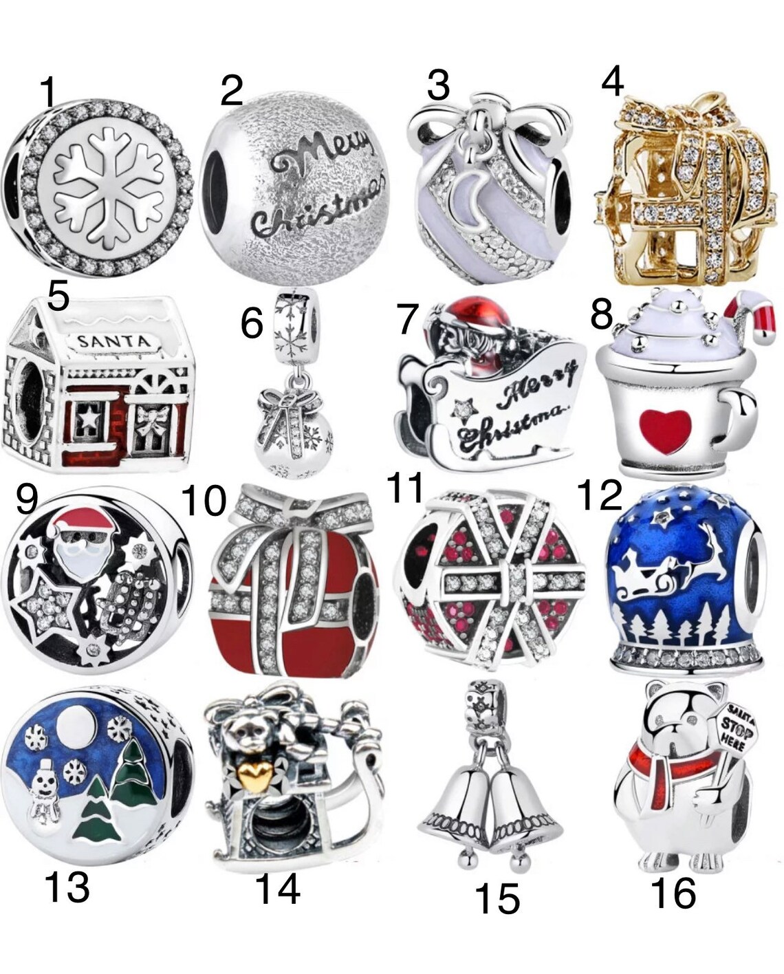 Charms Fits Pandora Charm Bracelet Christmas Charm Etsy UK