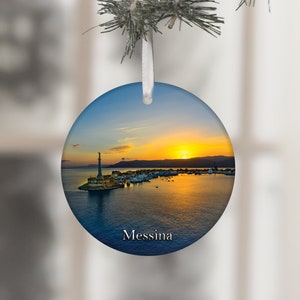 Messina Sicily Ceramic Ornament: Italy Travel Souvenir