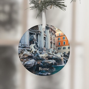 Trevi Fountain Rome Souvenir, Ceramic Ornament Rome, Italy travel, Travel Souvenir, Vacation ornament, Italy Souvenir, Roma,