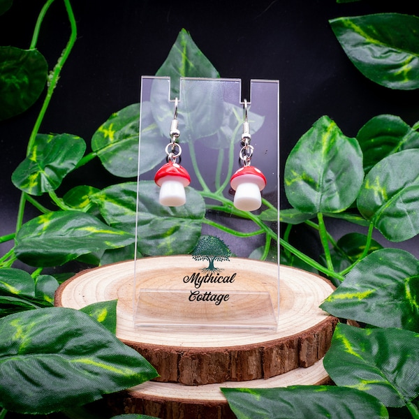 Red Spotted Mushroom Earrings ~ Everyday Earrings ~ Nature Earrings