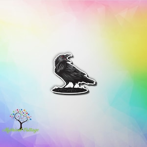 Crow Water Resistant Vinyl Sticker ~ Laptop Sticker ~ Water Bottle Sticker