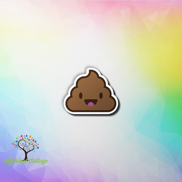 Happy Poop Emjoi Water Resistant Vinyl Sticker ~ Laptop Sticker ~ Water Bottle Sticker