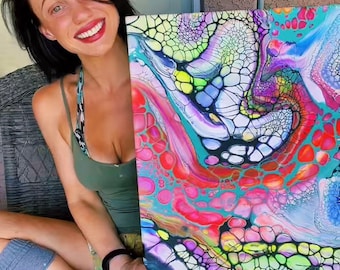 Original Abstract Fluid Art Paintings | Unique Home Decor- Anaconda