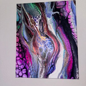 Peinture fluide art coeur : peinture acrylique abstraite, décoration murale romantique