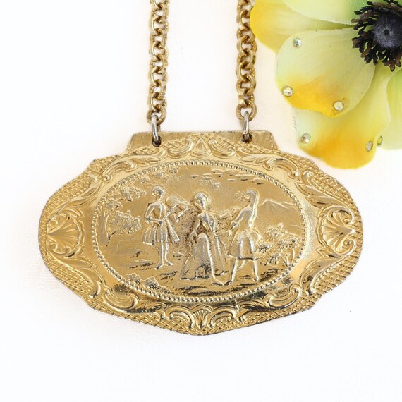 Vintage Mirror Pendant Necklace, Kenneth Jay Lane… - image 5