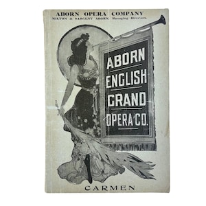 Aborn English Grand Opera Co. Carmen Libretto 1910s, Manhattan Opera House, Oscar Hammerstein Director