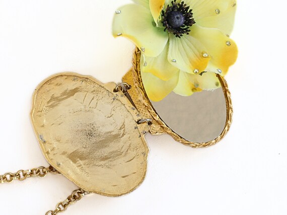 Vintage Mirror Pendant Necklace, Kenneth Jay Lane… - image 8