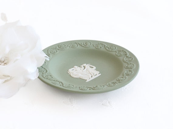 Vintage Green Wedgwood Jasperware Trinket Ring Di… - image 10