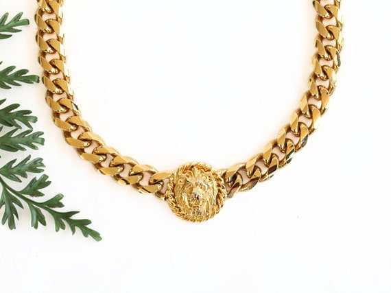 Vintage Anne Klein Couture Goldfilled Lion Neckla… - image 1