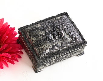 Vintage Japanese Silverplated Copper Jewelry Trinket Box - Etsy