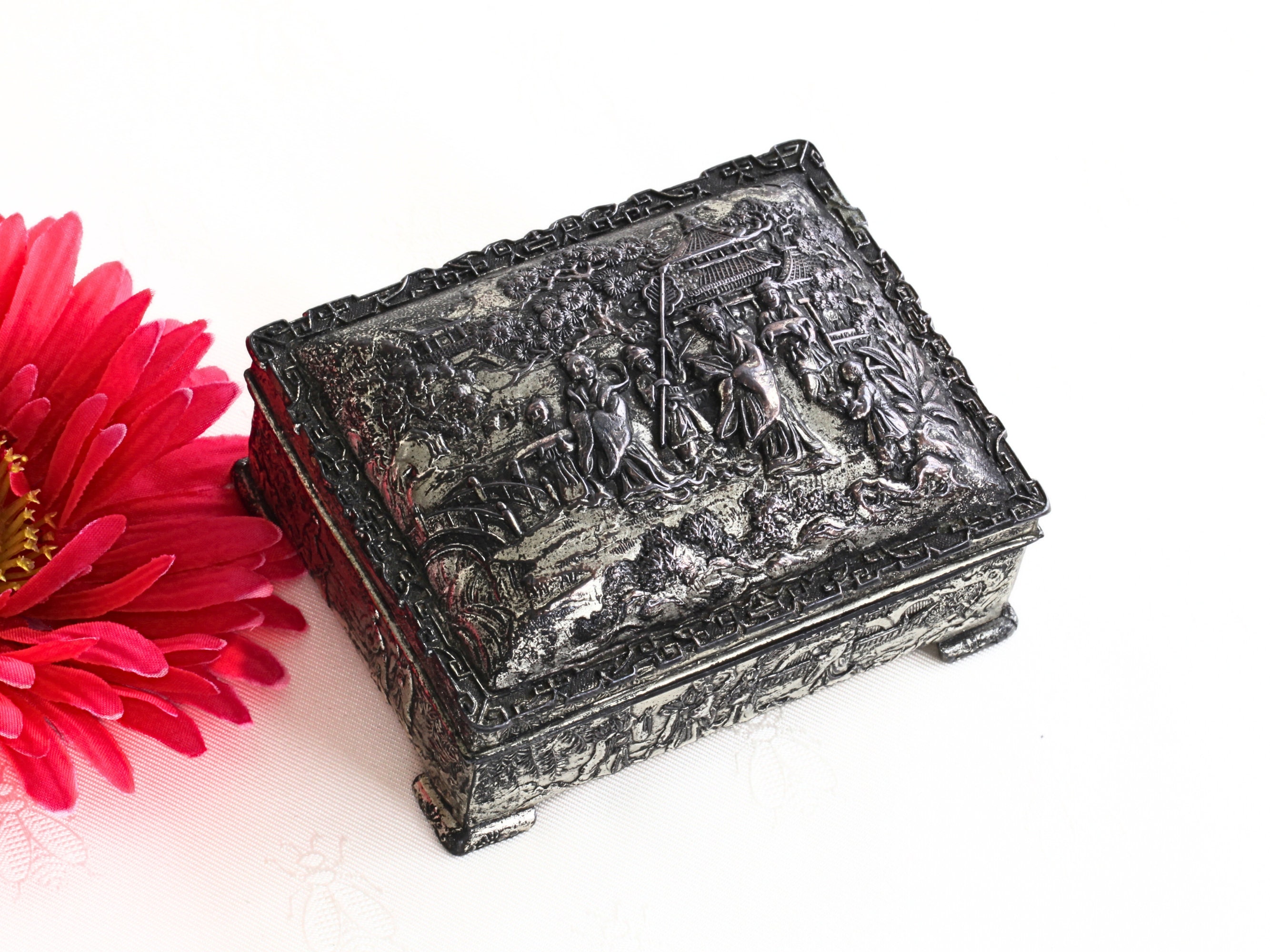 【2024正規激安】 Vintage Japanese Silverplated Copper Jewelry Trinket Box - Etsy その他