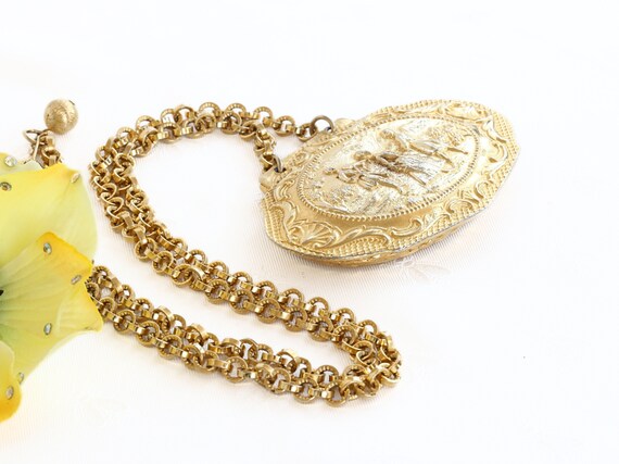 Vintage Mirror Pendant Necklace, Kenneth Jay Lane… - image 6