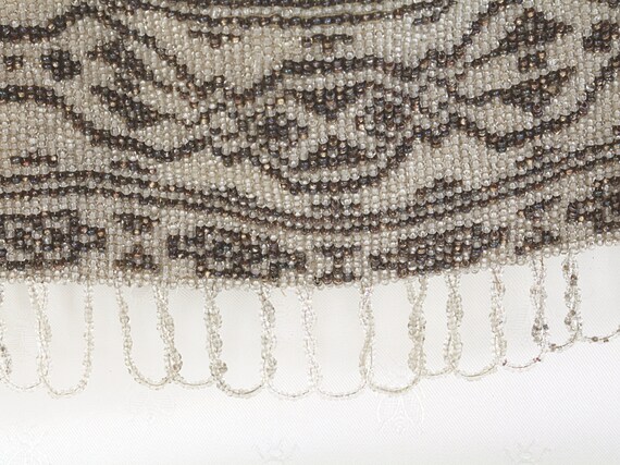 Antique ArtDeco Beaded Velvet Fringe Bag Reticule - image 8