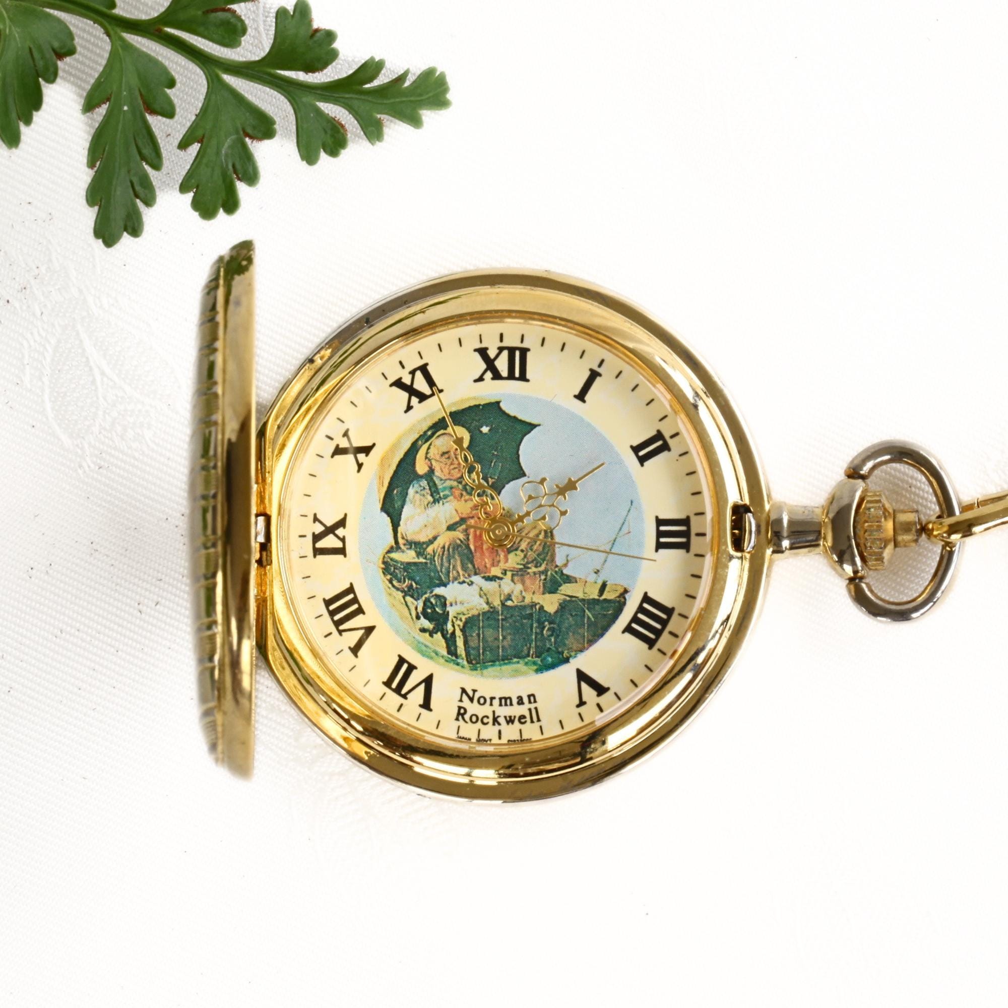 Vintage Waltham Norman Rockwell Collectible Series Pocket Watch