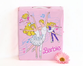 Barbie Case, Pink Ballerina Barbie Doll Case, Fold Out Play Set Case,  Mattel, Vintage 1988 