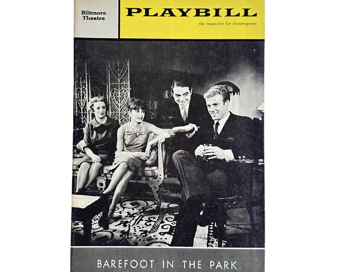 Vintage 1963 Playbill Barefoot in the Park, Neil Simon, Robert Redford ...