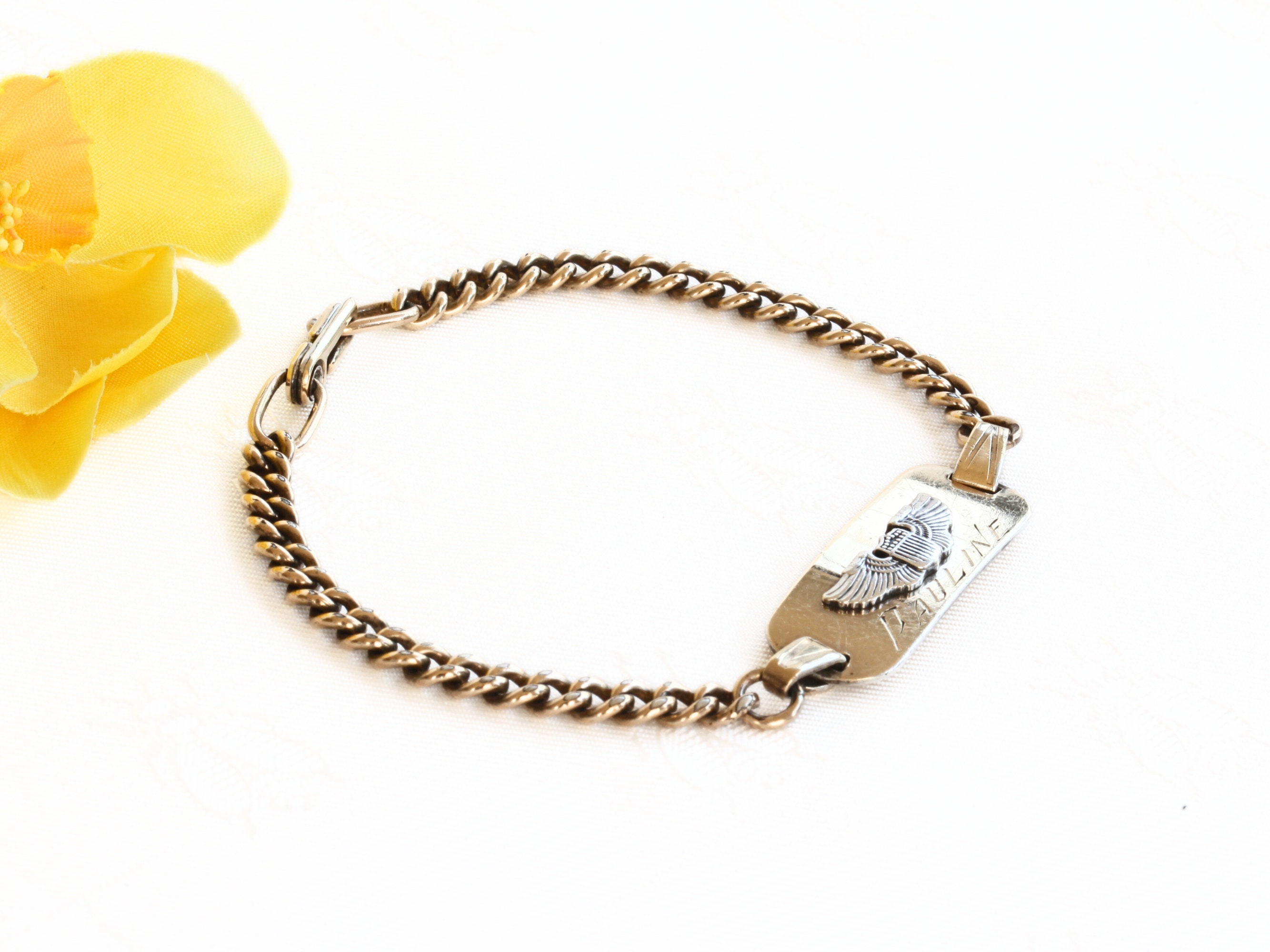 Vintage WWII Airforce Sweetheart Bracelet Goldfilled Vermeil Vintage WWII Airforce Sweetheart Bracelet Goldfilled Vermeil