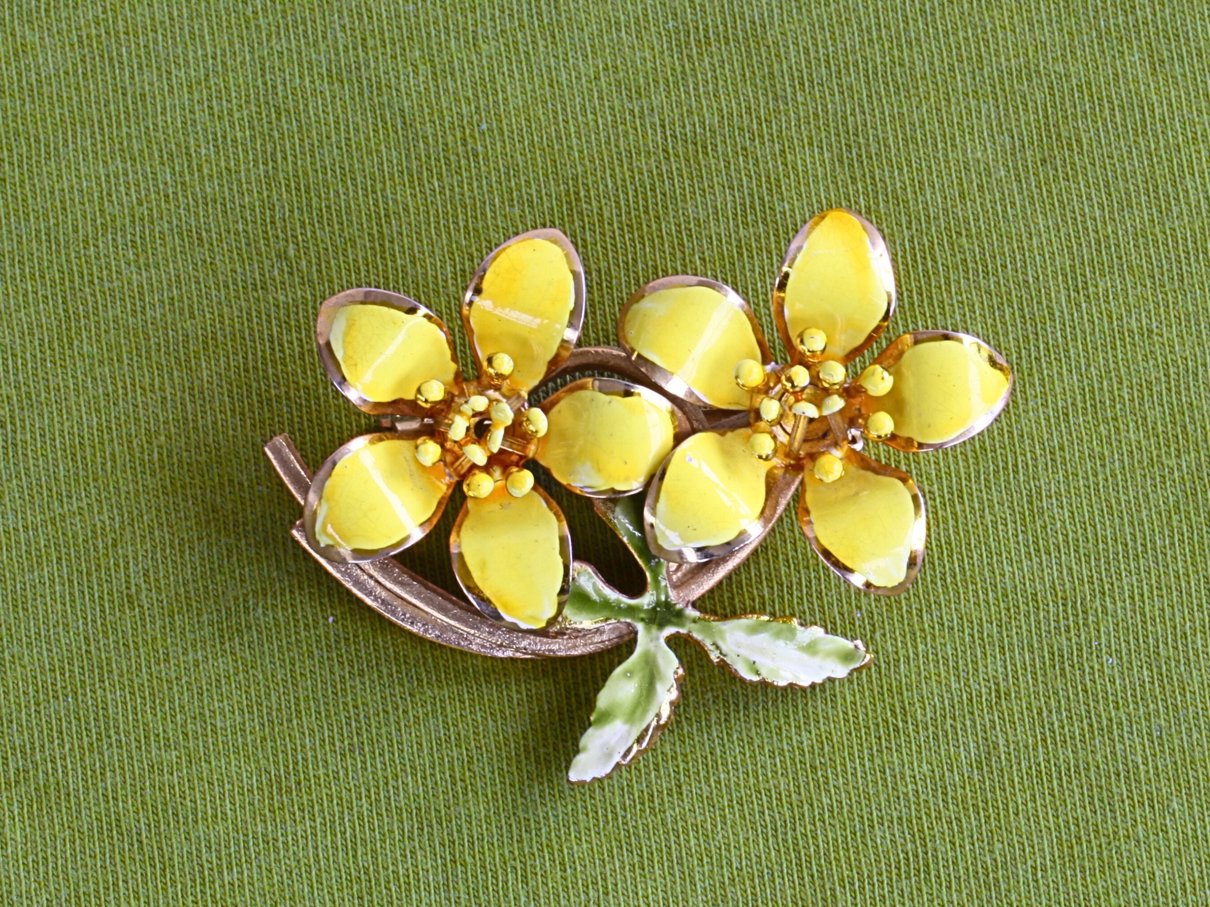 Vintage 60's Retro Colorful Flower Brooches Pins Sold - Etsy
