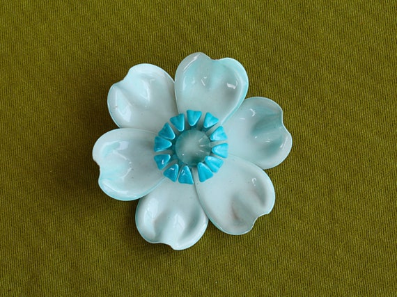 Vintage 60s Retro Colorful Flower Brooches Pins, … - image 7