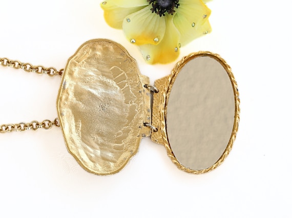 Vintage Mirror Pendant Necklace, Kenneth Jay Lane… - image 3