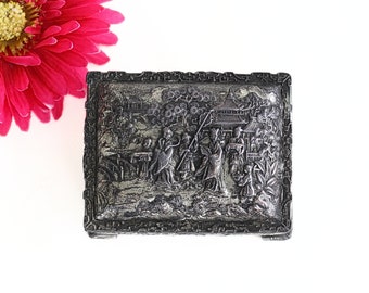 銅蟲 煙草入れ(木箱あり)1956年製：Old Copper box：Japan 開花浪漫 煙草入 antique kaikaroman777 netuke tabako