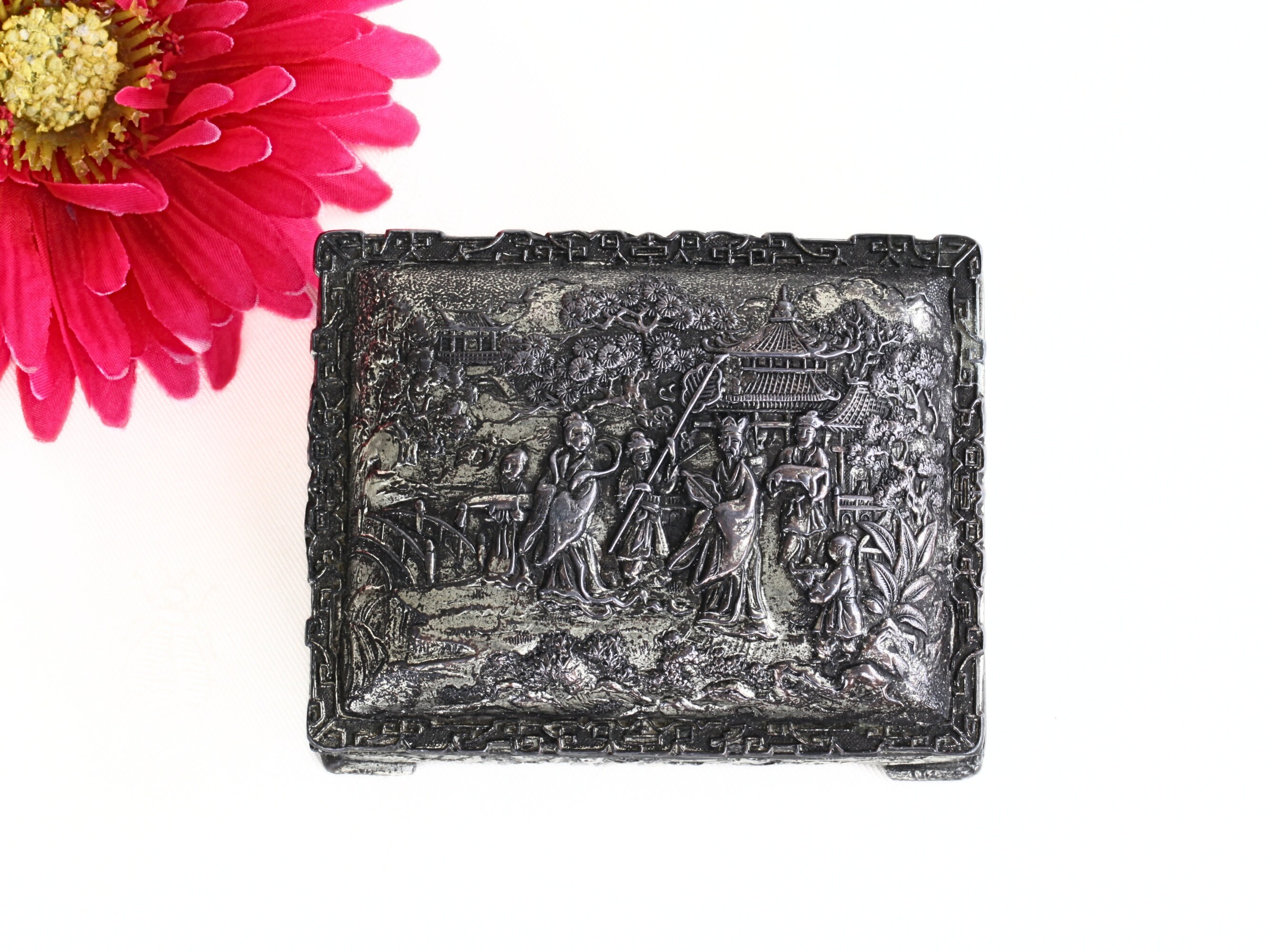 Vintage Japanese Silverplated Copper Jewelry Trinket Box - Etsy
