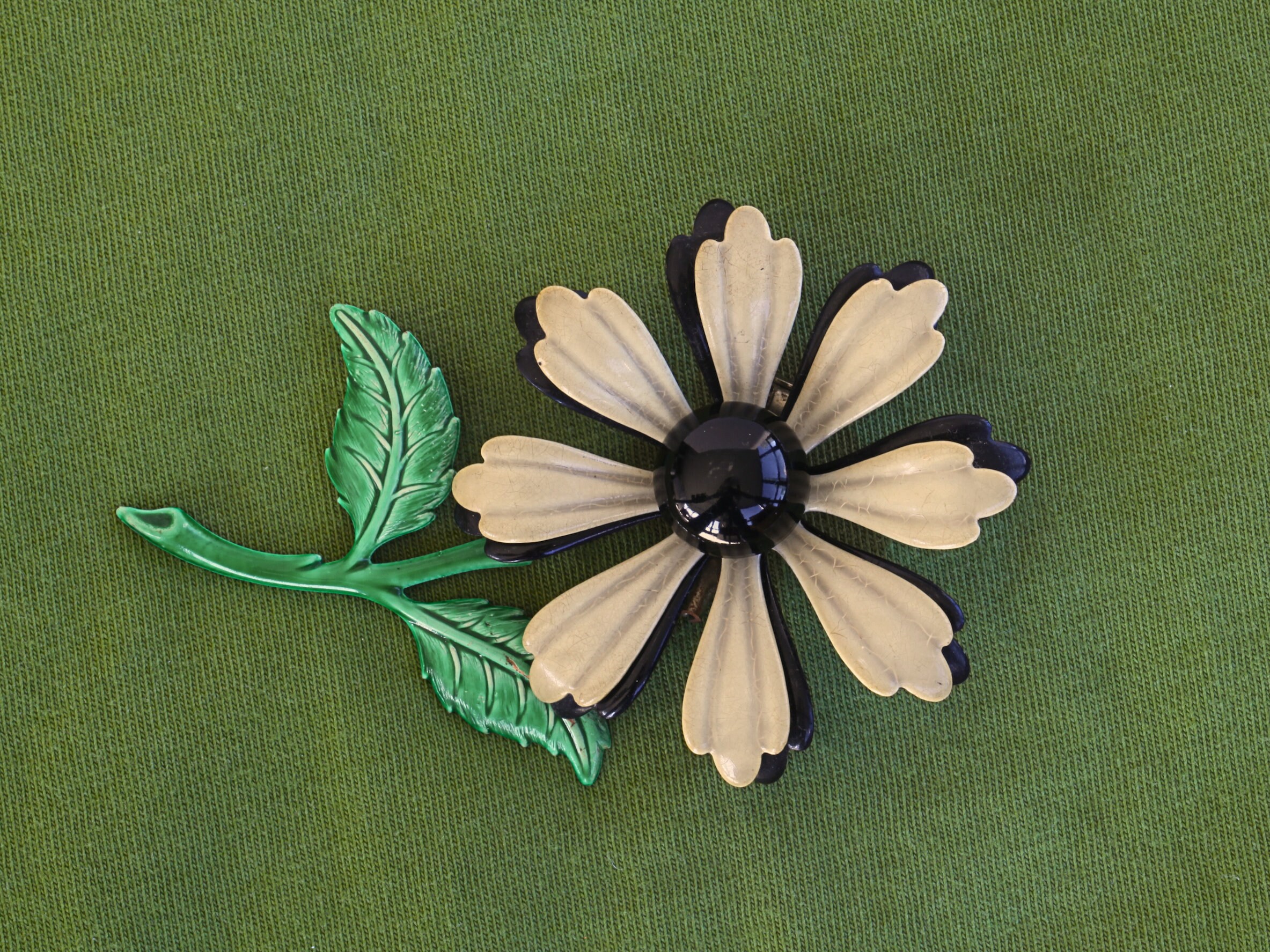 Retro Floral Brooch Green 1960s Vintage Mod Style Pin | eBay