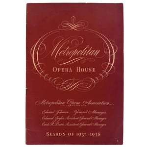 Vintage Don Giovanni Opera Program 1938 Metropolitan Opera House