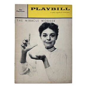 Vintage Playbill The Miracle Worker 1960, Anne Bancroft, Patty Duke, Arthur Penn