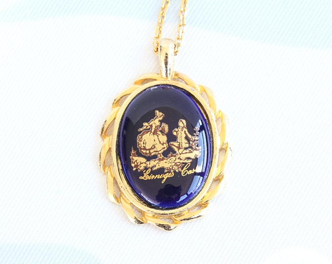 Vintage Limoges Castel French Porcelain Pendant Necklace Etsy