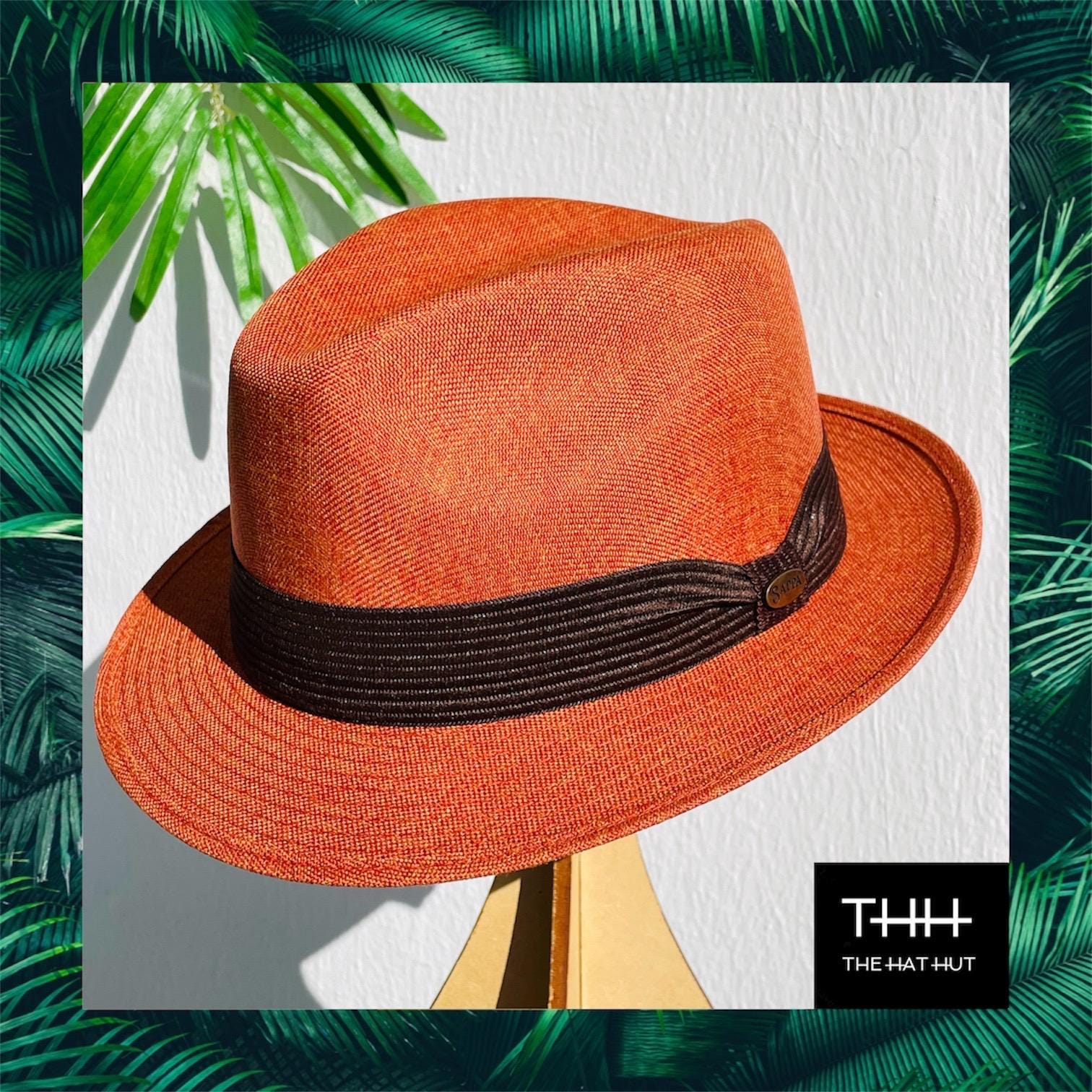 Orange Fedora Hat with Black Band Bruno Capelo Giovani Fedora UN- 143 Orange main image 4