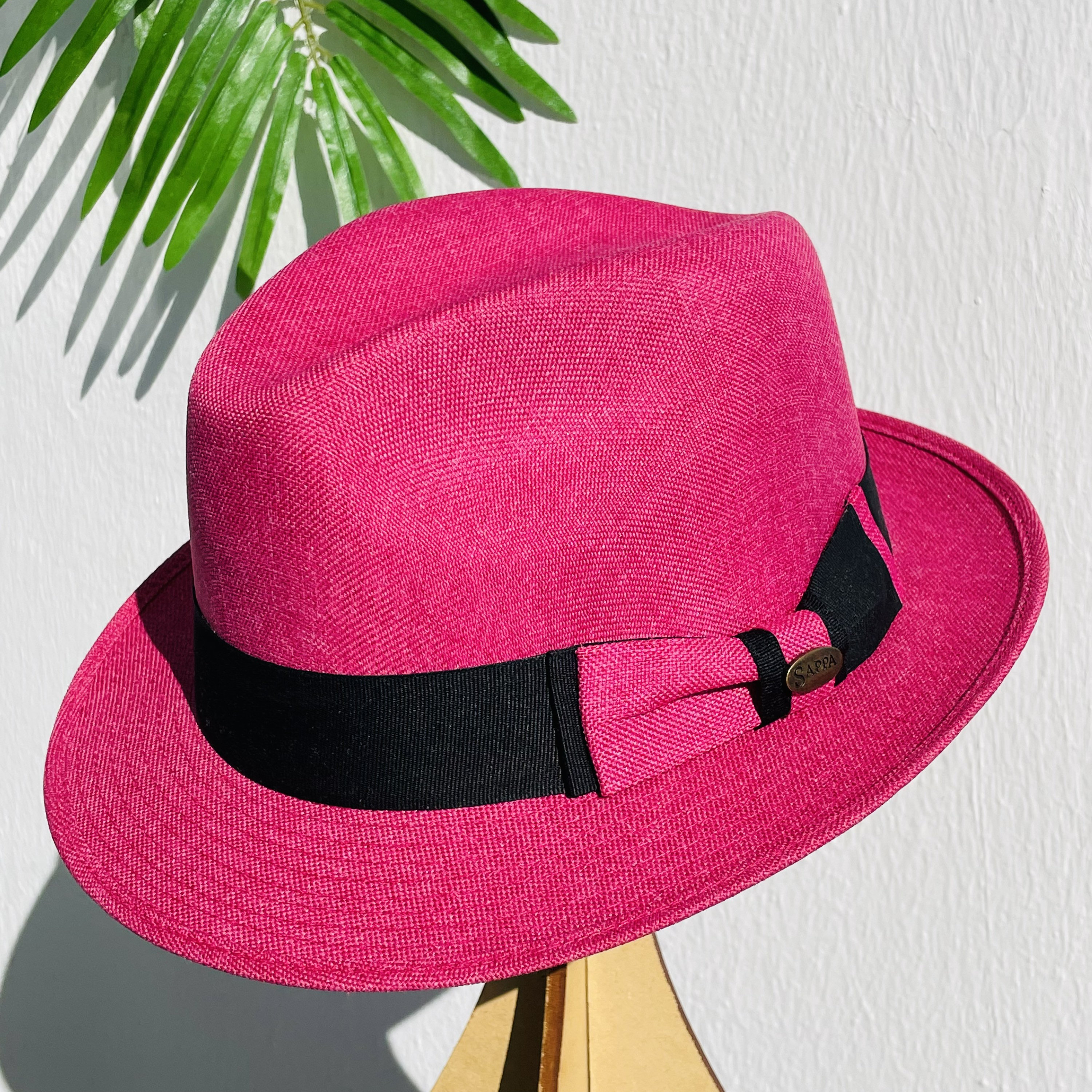 Bright Fushia Pink Fedora Brim - Super cute ? Unisex Pink Fashion Wide Brim Felt Fedora Hat with 3-Ring Buckle  main image 3