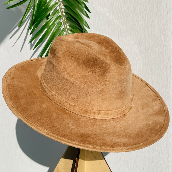 Boho Graphic Wide Brim Suede-Look Hat in Light Tan Swordfish Burned Hat, Ocean, Sea Burned Cowgirl Cowboy Hat  main image 4
