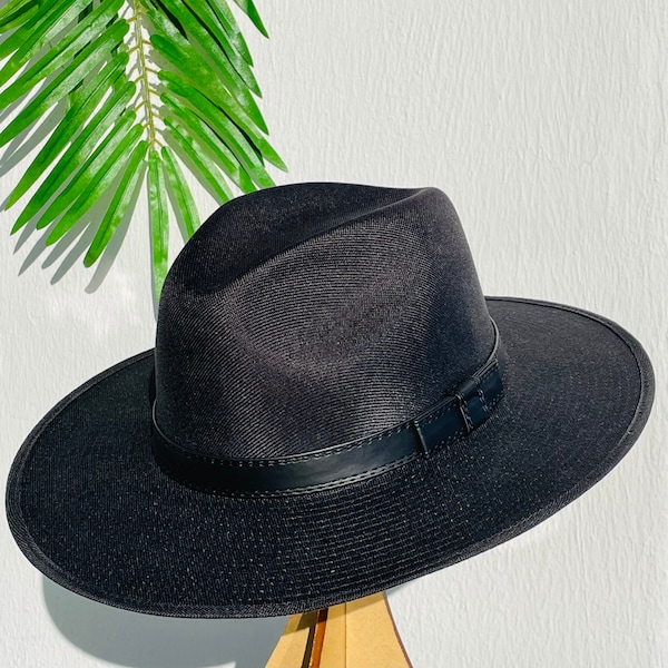 Flat Brim Linen Hat
