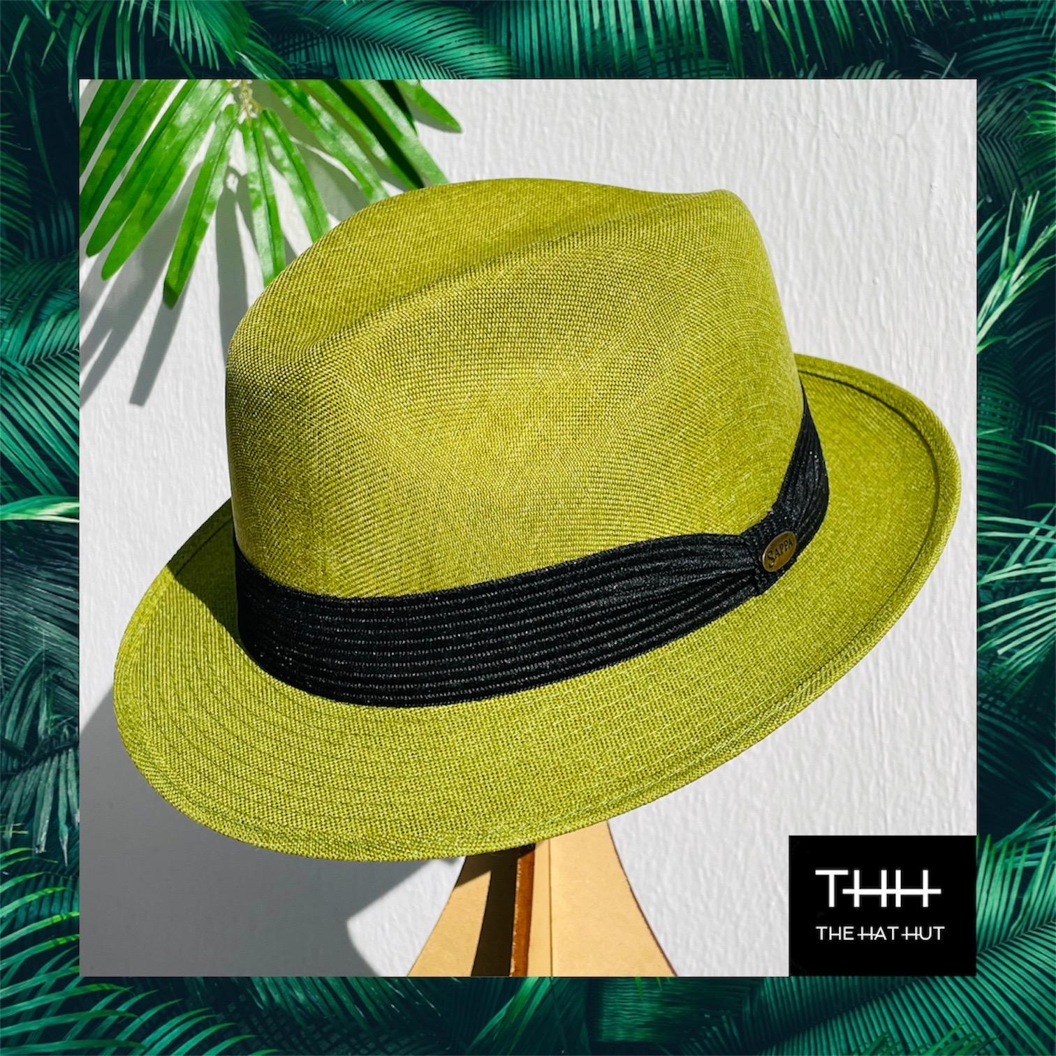 Short Brim Linen Fedora Green Hat - Etsy display picture 1