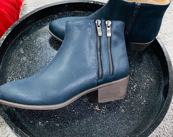 blue ankle boots