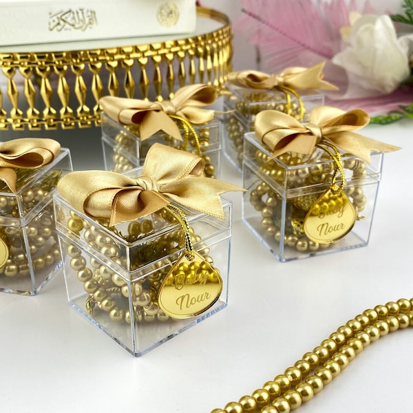 Muslim Wedding Gift, Personalized 99 beads Pearl Tasbih, Wedding Favors, Eid Favors, Tasbeeh, Ameen Favors, Nikkah Gift, Baby Shower Favor