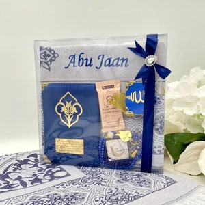 Muslim Ramadan Gift Set, Personalized Prayer Mat, Islamic Gift, Prayer Rug Islam, Yaseen Tasbih Gift, Eid Gift, Birthday Gifts, Ameen Favors