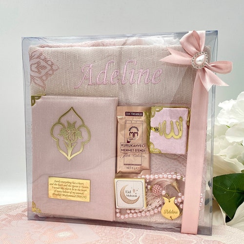 Quraya %C2%AE Personalized Prayer Mat Giftbox Pink