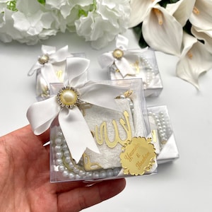 Islamic Gifts, White Mini Quran Tasbih, Wedding Favors, Islamic Party Favors, Muslim Wedding Gift, Islamic Set, Eid Gift Box, Nikkah Gift
