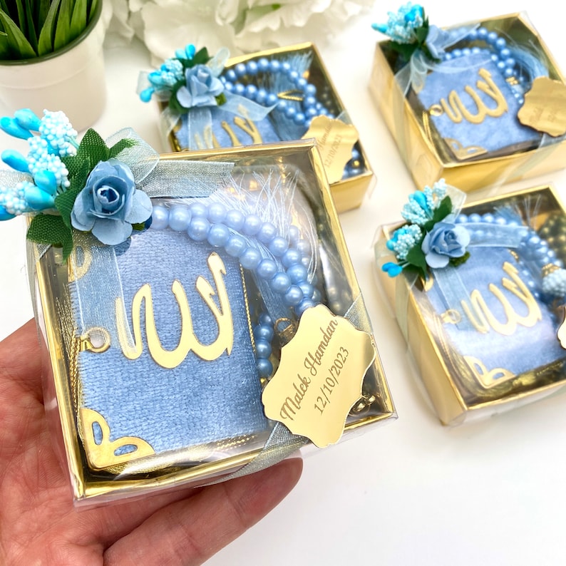 Faveurs de mariage islamiques rustiques, faveurs de baby shower, faveurs Nikkah, cadeaux Ameen, remise des diplômes islamiques, cadeaux mini Coran et Tasbeeh image 1