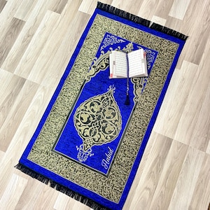 Personalisierte Gebetsmatte, islamisches muslimisches Geschenkset, Gebetsteppich Islam, Yaseen Tasbih Geschenk, Eid Geschenk