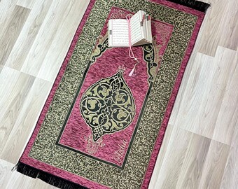Personalized prayer rug set, Islamic Gift Set, Muslim Wedding Gift, Prayer Mat Islam, Eid Favors, Ramadan Gift, Graduation Gift, Nikkah Gift