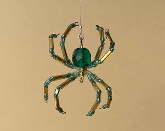 Beaded spider, spider pendant, spider charm, handmade spider, spider jewelry, spider necklace, spider ornament, spider suncatcher