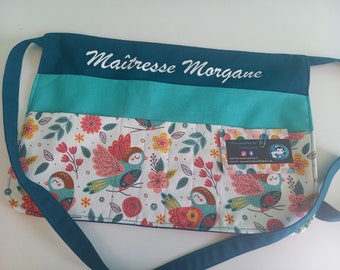 Tablier/ sacoche/ pochette/ ceinture pour maitresse, enseignante,  atsem, auxiliaire