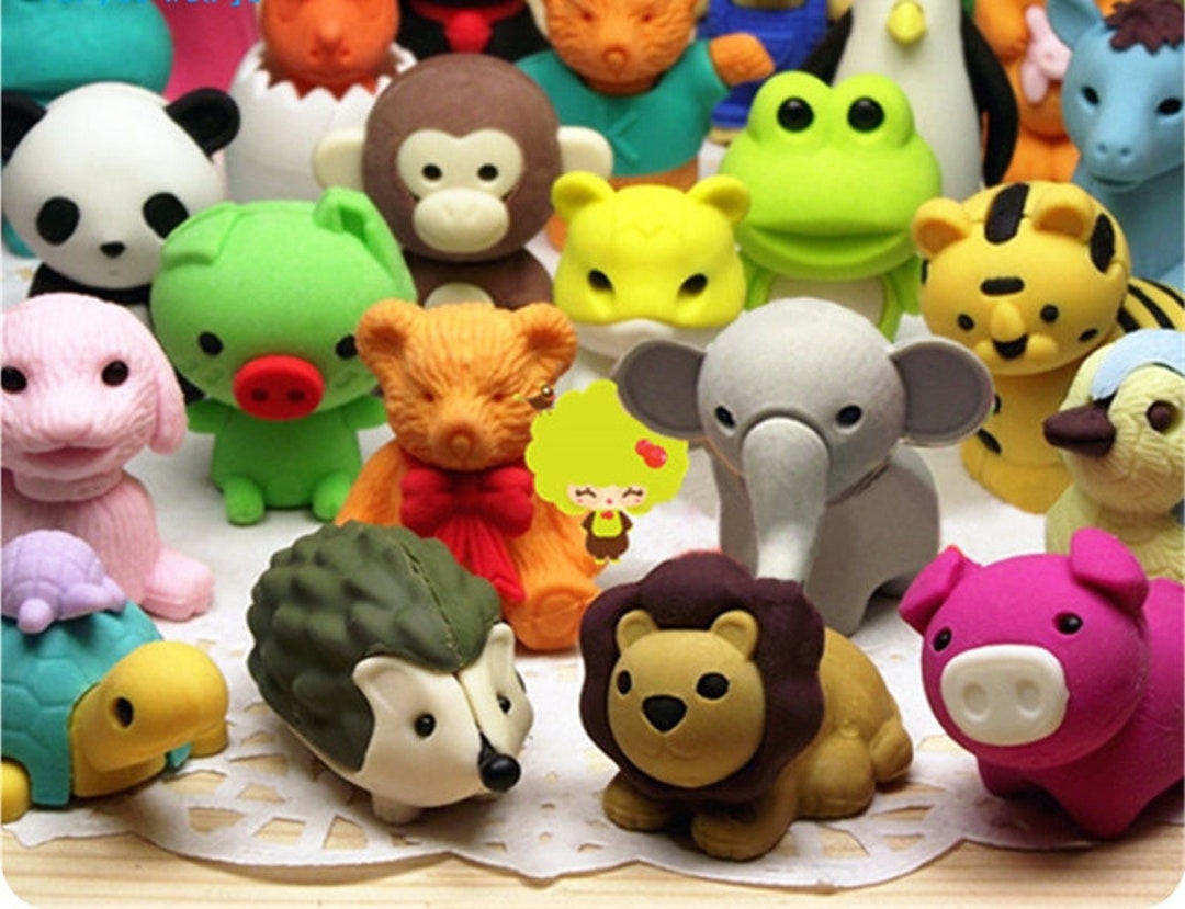 10 Pcs Mini Animal Erasers Take Apart, and Put Them Back Together/fun