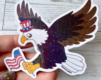 Patriotic Eagle Holo Sticker